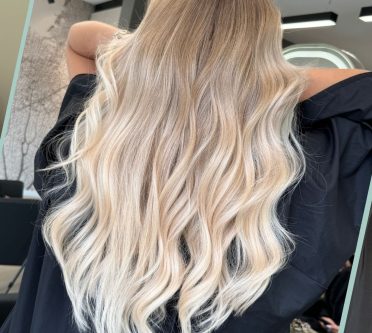 Sommerblond 2025 Zu sehen sind drei Langhaarfrisuren in warmen Blondtönen